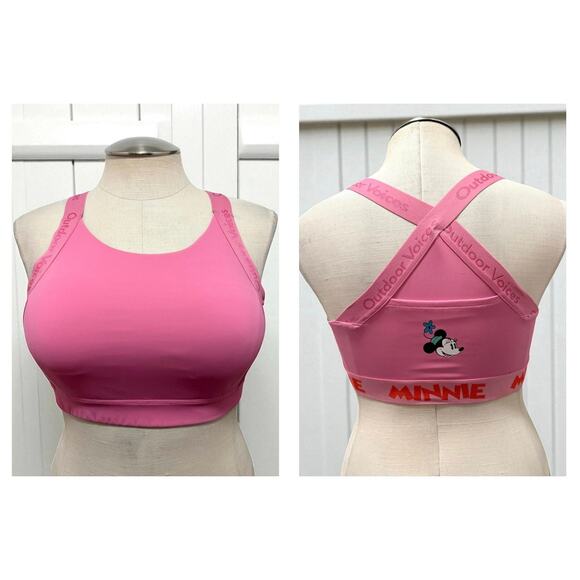 Disney Parks Size L large Mickey & Co x Outdoor Voices Minnie Mouse Sports Bra - Picture 1 of 4